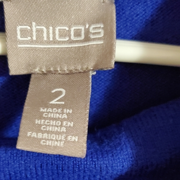 Chico's size 2 blue sweater - Picture 3 of 4